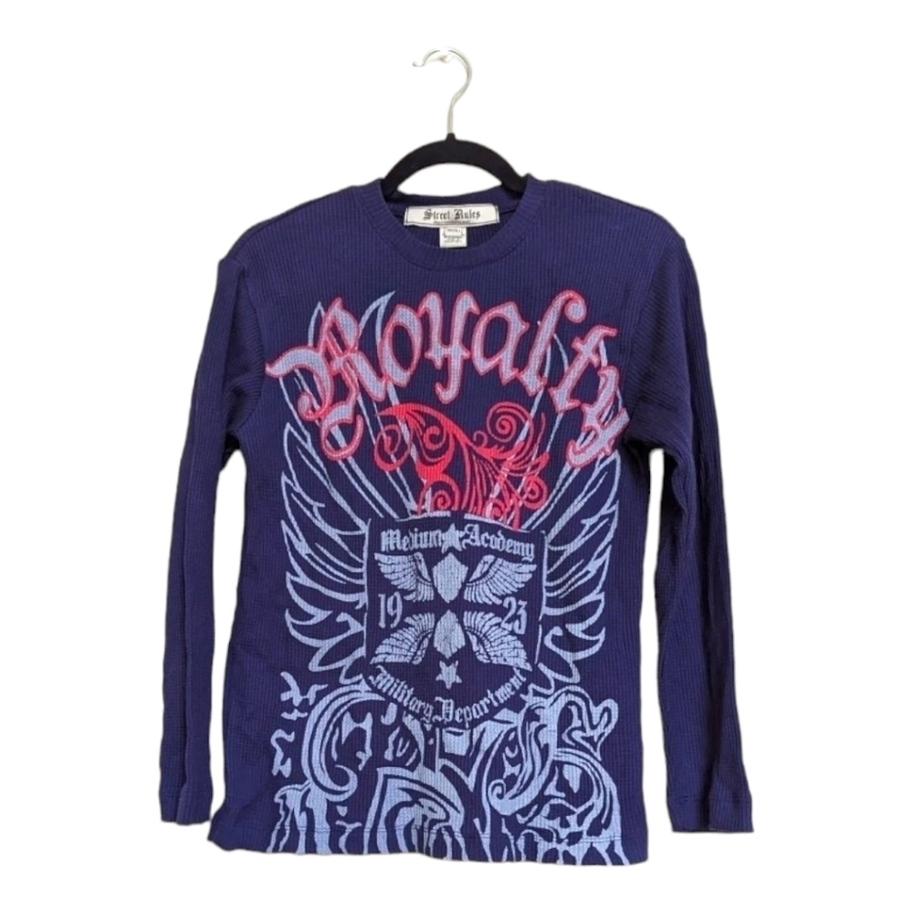 Street Rules Royalty" and "Meliumy Academy‎ Military Department" graphics Sz L